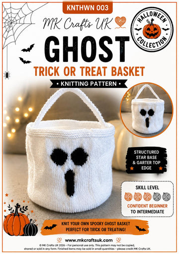 Ghost trick or treat knit bucket bag