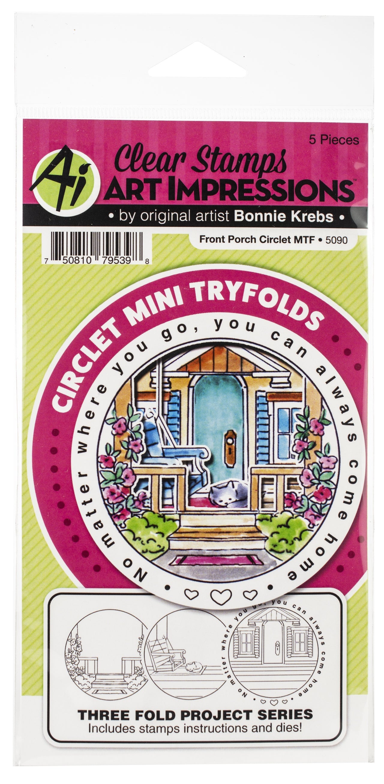 Art Impressions Circlet Mini TryFolds Stamp & Die Set - Front Porch