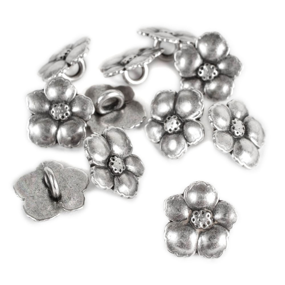 Metal Flower Buttons