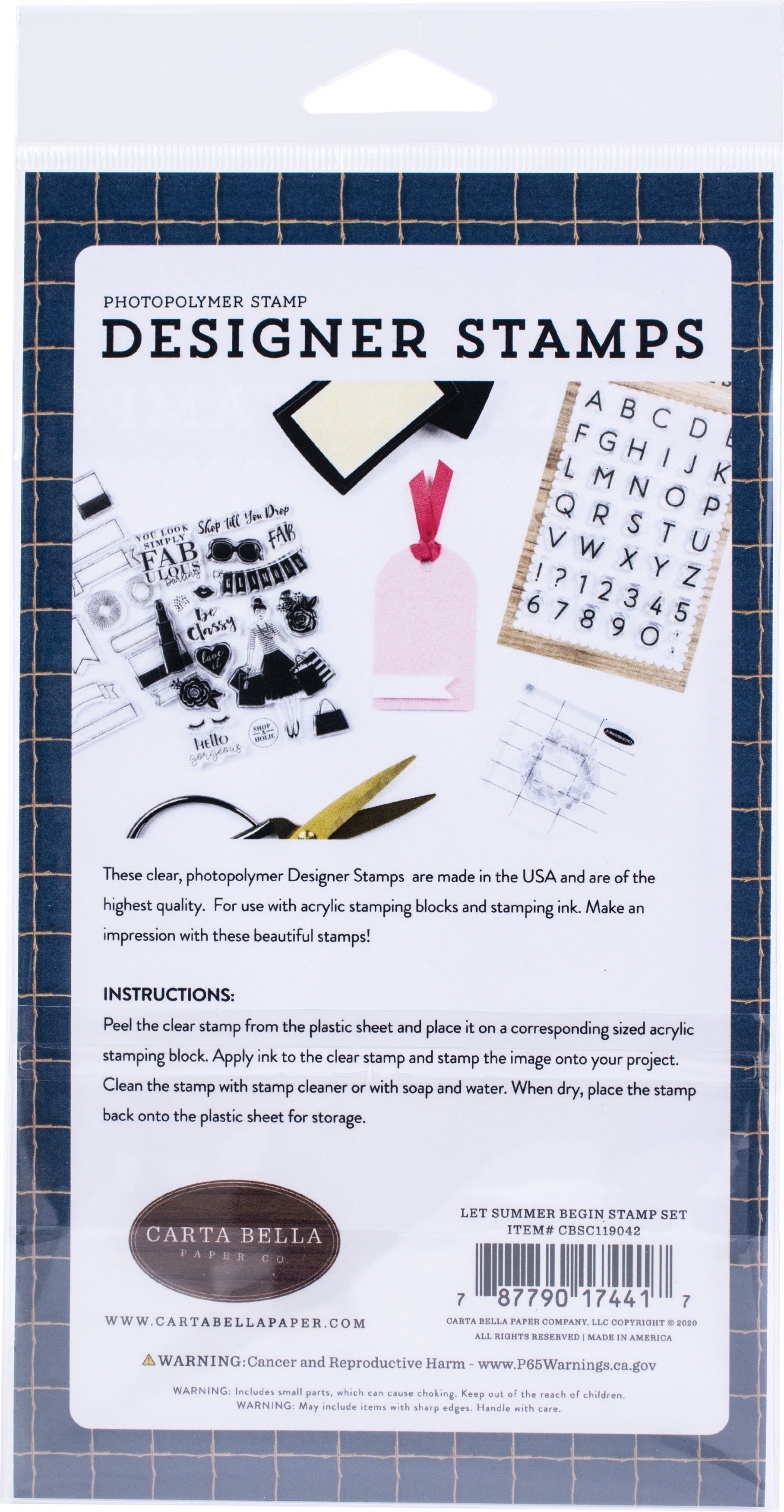 Echo Park Paper Carta Bella Stamps - Let Summer Begin, Summer Camp