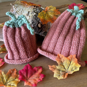 Baby Pumpkin Hat straight needles knitting pattern 0-3 / 3-6 / 6-12months