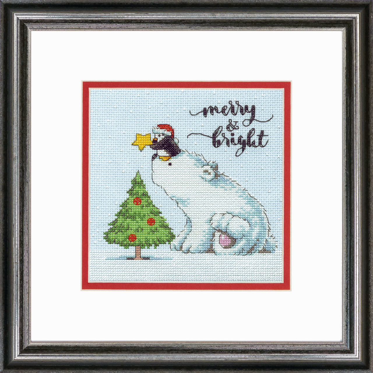 Dimensions Merry & Bright Bear Cross Stitch Kit