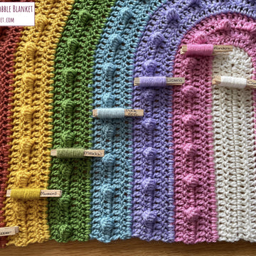 Over the Rainbobble Blanket pattern by Melu Crochet