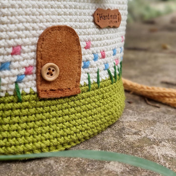 Fairy house crossbody bucket bag crochet pattern T17