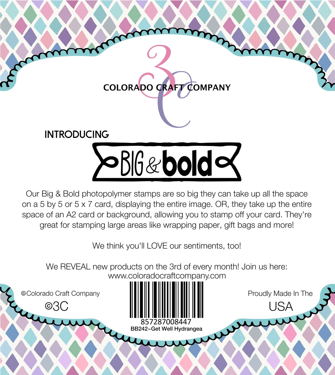 Colorado Craft Company Clear Stamps 6"X6" - Get Well Hydrangea-Big & Bold