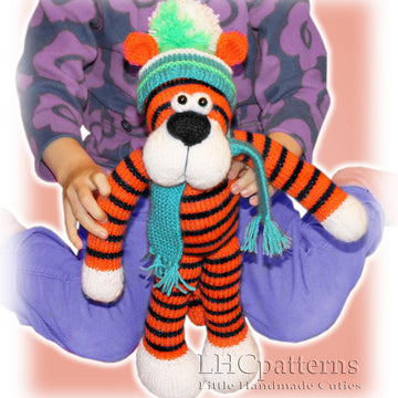Tiger Knitting Pattern, Knitted Tiger, Animal Knitting Pattern