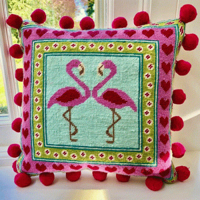 Historical Sampler Company Pretty in Pink Tapestry Kit - 32cm x 32cm