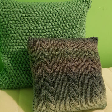 Heather cabled cushion
