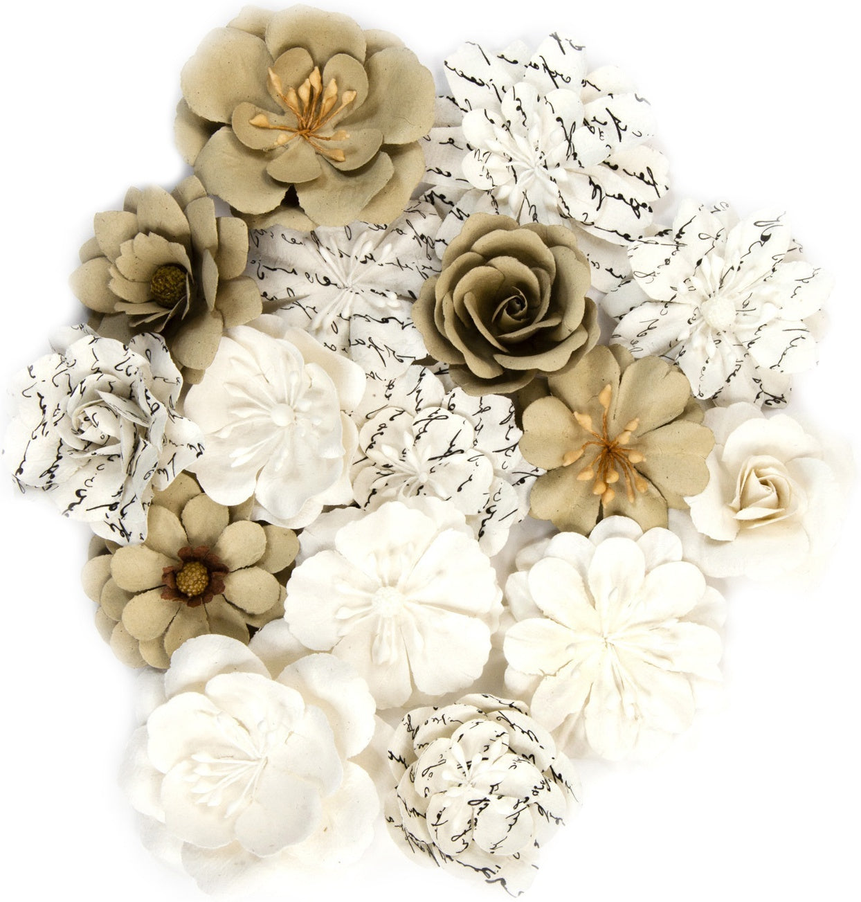 Prima Marketing Mulberry Paper Flowers - Alterable, 16/Pkg
