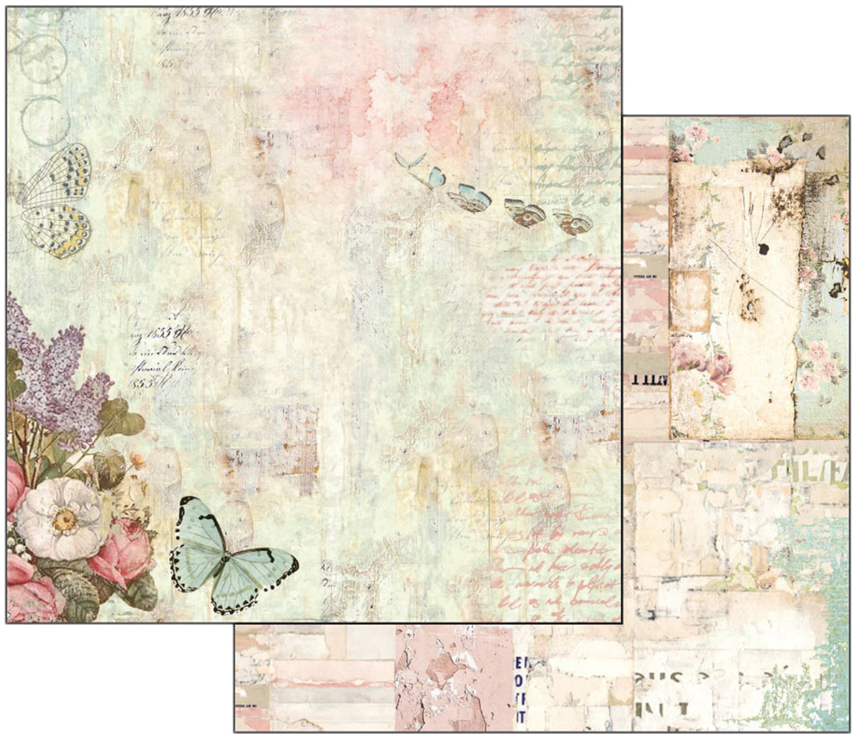 Stamperia Intl Stamperia Double-Sided Cardstock 12"X12" 10/Pkg - Wonderland Flowers & Butterflies