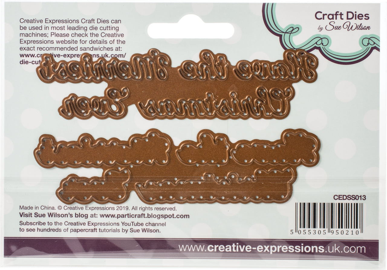 Creative Expressions Craft Dies By Sue Wilson - Festive Shadowed Sentiments-Merriest