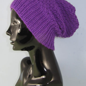 Chunky 2 Stitch Check Slouch Hat