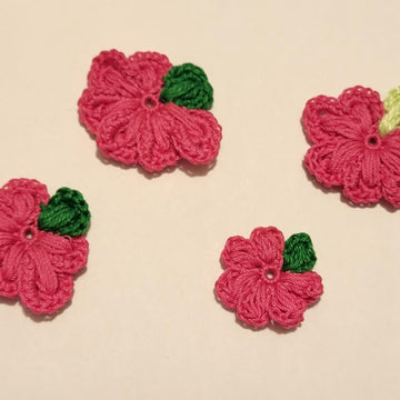 Pink tiny cozy crochet flower pattern