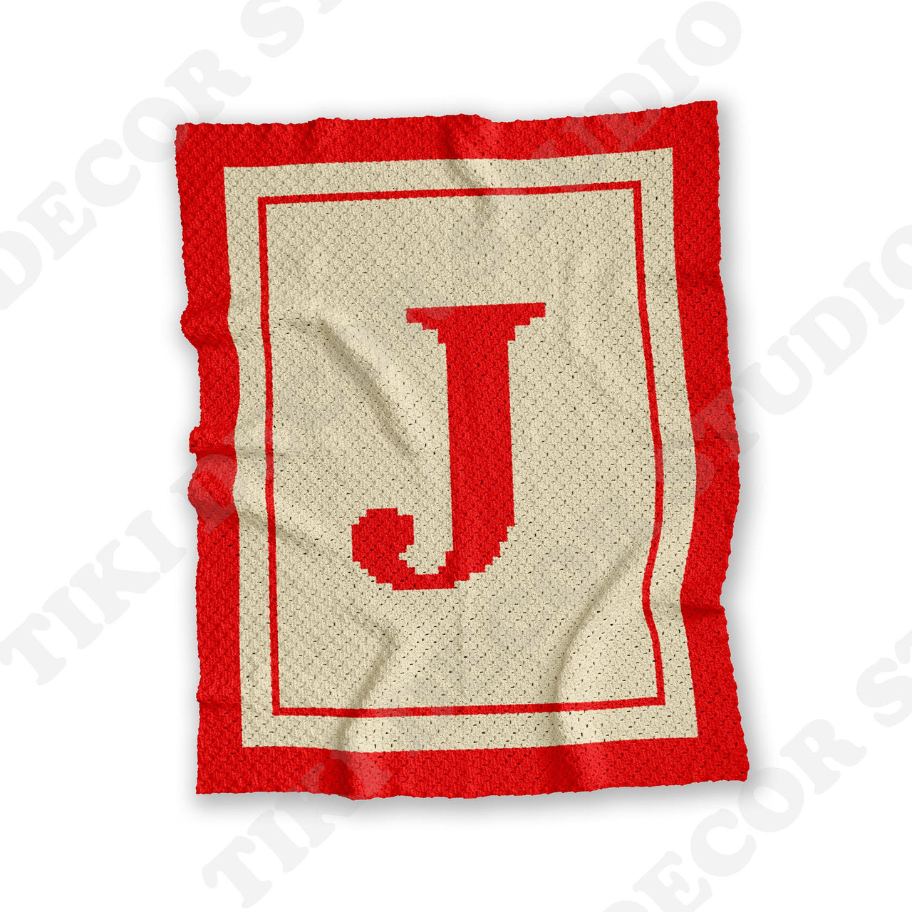 Letter J Alphabet Blanket C2C CROCHET PATTERN