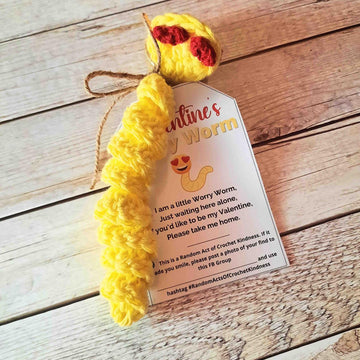 Valentine's Worry Worm Crochet Pattern