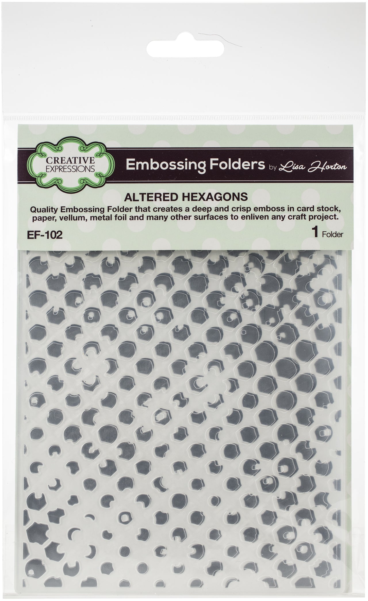 Creative Expressions Embossing Folder 5"X7" - Altered Hexagons