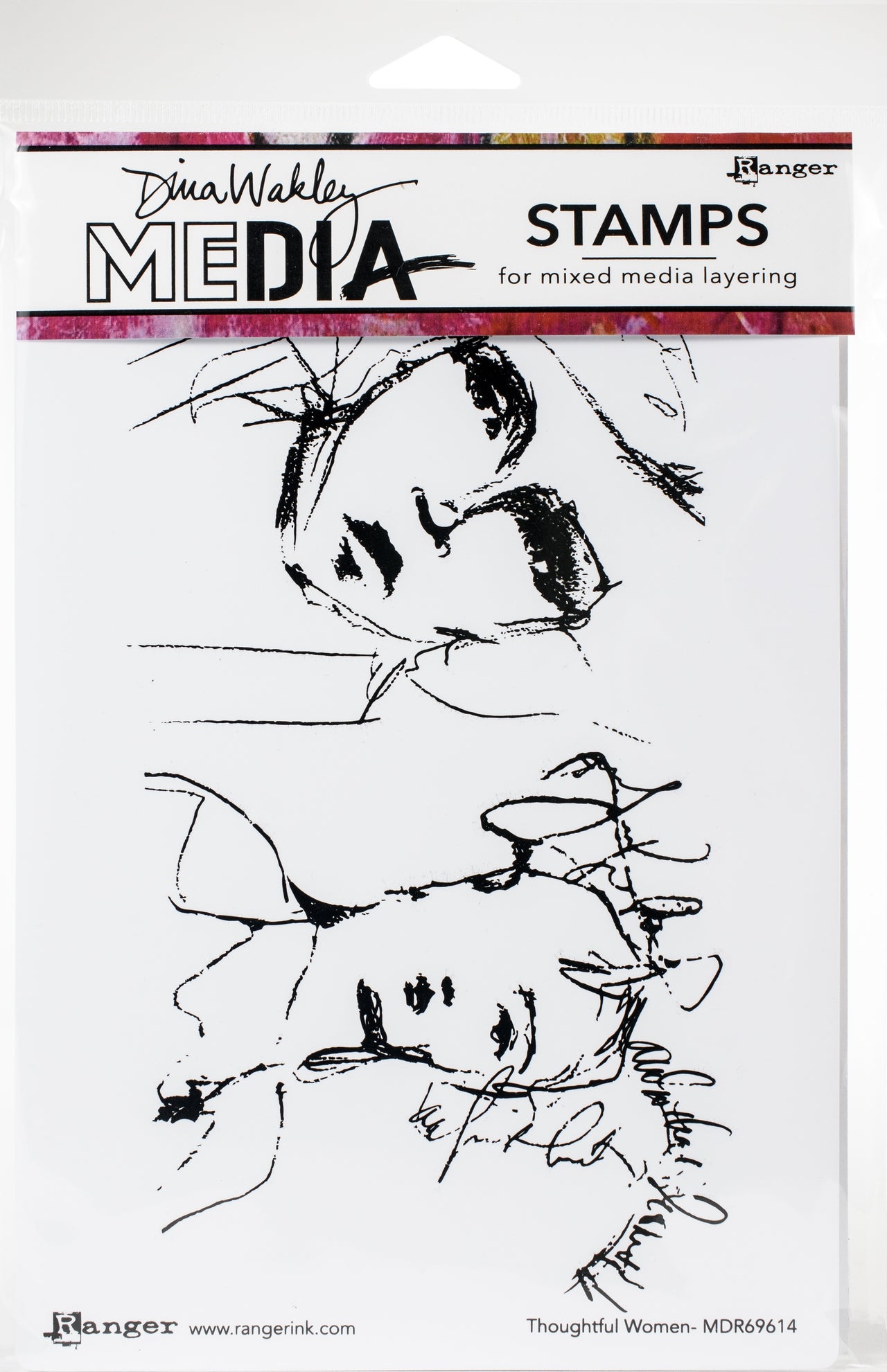 Ranger Dina Wakley Media Cling Stamps 6"X9" - Thoughtful Women