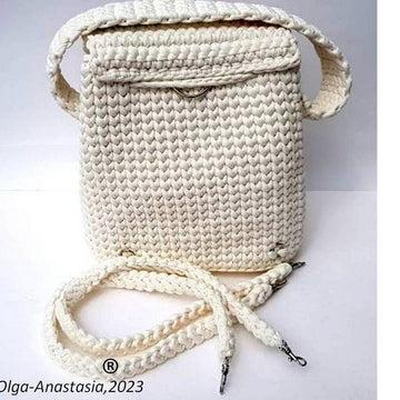 Bag and backpack with roses crochet Irish lace