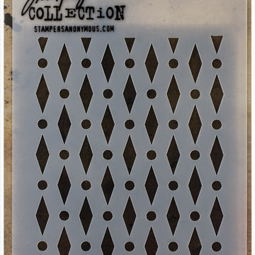 Stampers Anonymous Tim Holtz Layered Stencil 4.125"X8.5" - Diamond Dots