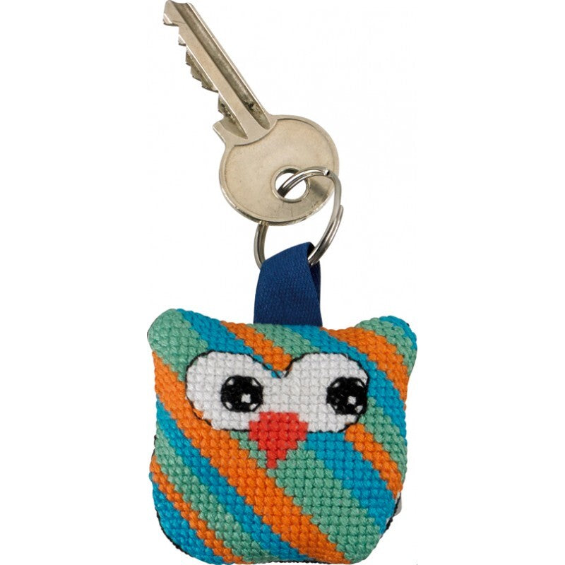 Permin Owl Keyring Cross Stitch Kit - 5 x 5 cm - 11-6110