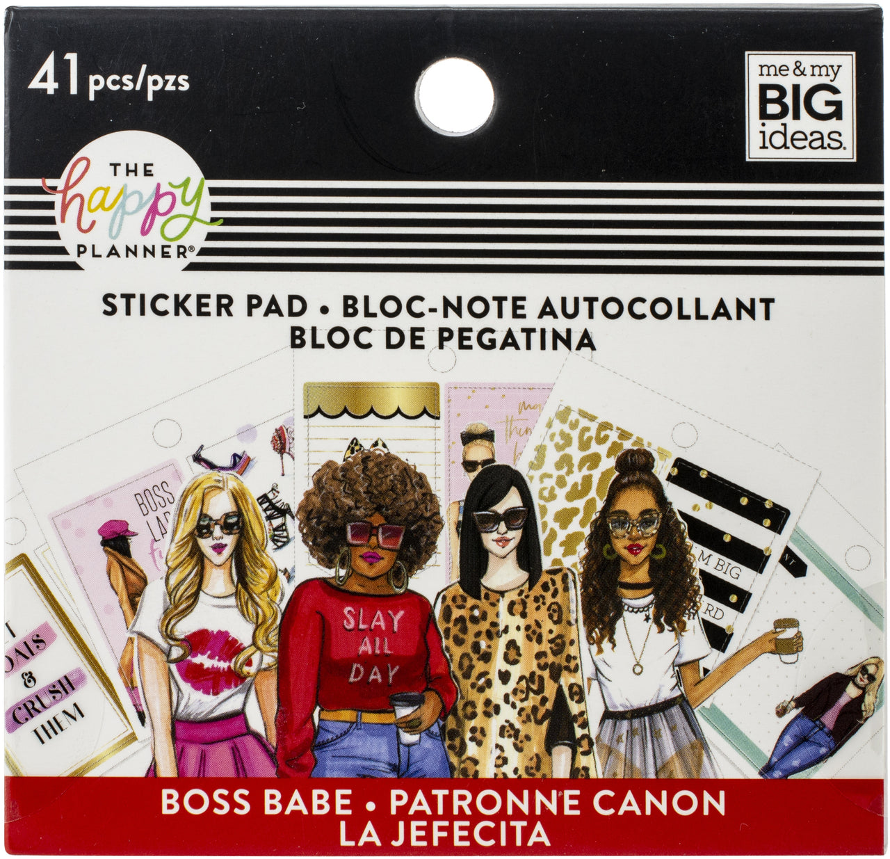 Happy Planner X Rongrong Tiny Sticker Pad 41/Pkg - Boss Babe