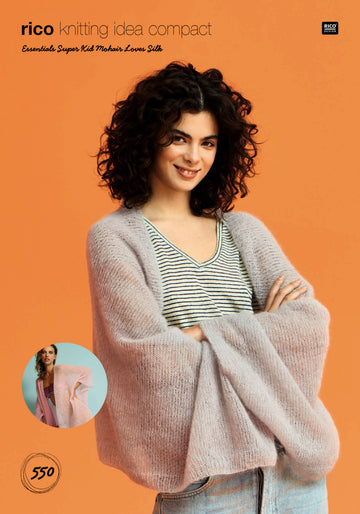 Ponchos in Rico Essentials Super Kid Mohair Loves Silk - 550 - Leaflet