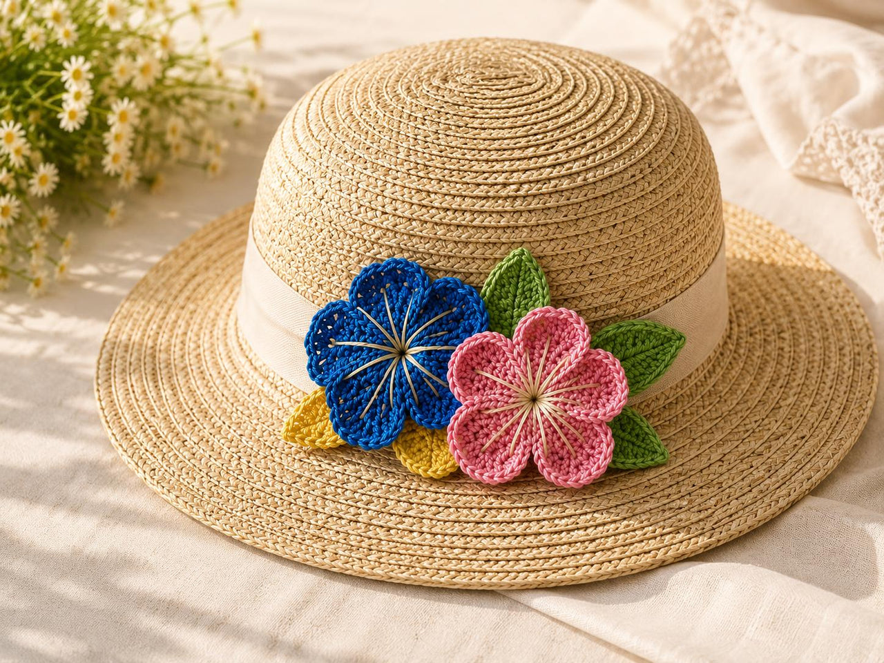 Tunisian Crochet Flower PDF Pattern | Crochet Appliqué with Video Tutorial