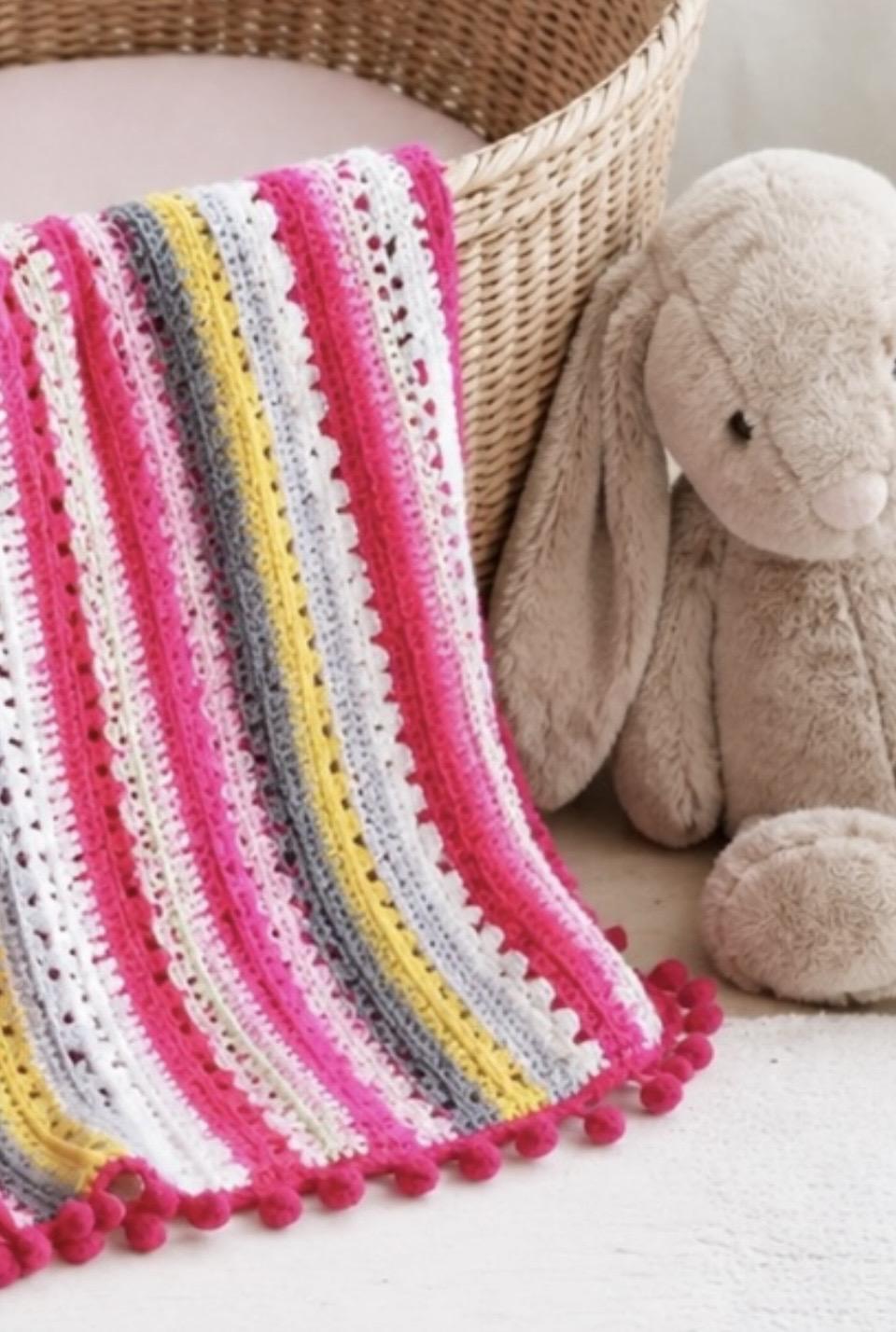Cosy Stripe Crochet Blanket