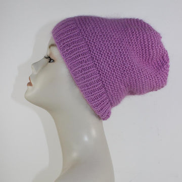 Fluffy Garter Stitch Slouch Hat