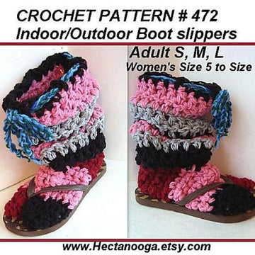472 Flip Flop Boot style Indoor/Outdoor slippers