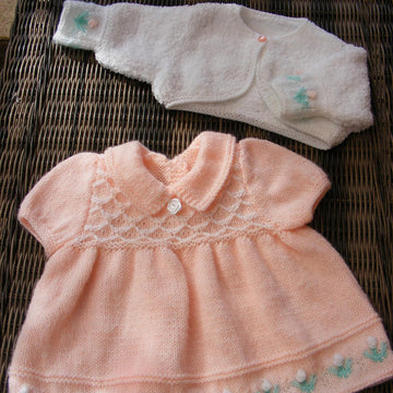 Peach Blossom Baby Dress set