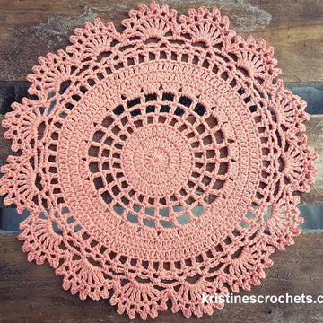 Peachy Peaks Doily Written Pattern