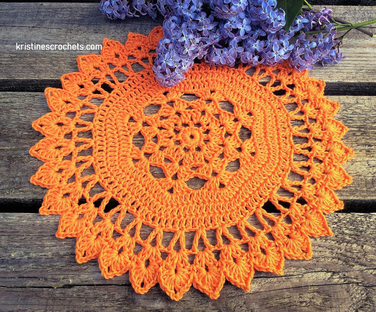 Tangerine Brilliance Doily Written Pattern
