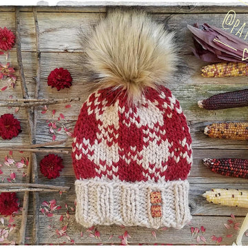 Indian Corn plaid chunky hat