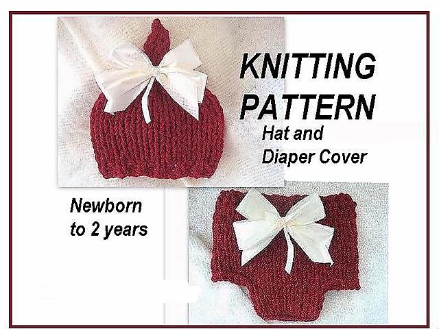 420A Knitted Pixie Hat and Diaper Cover