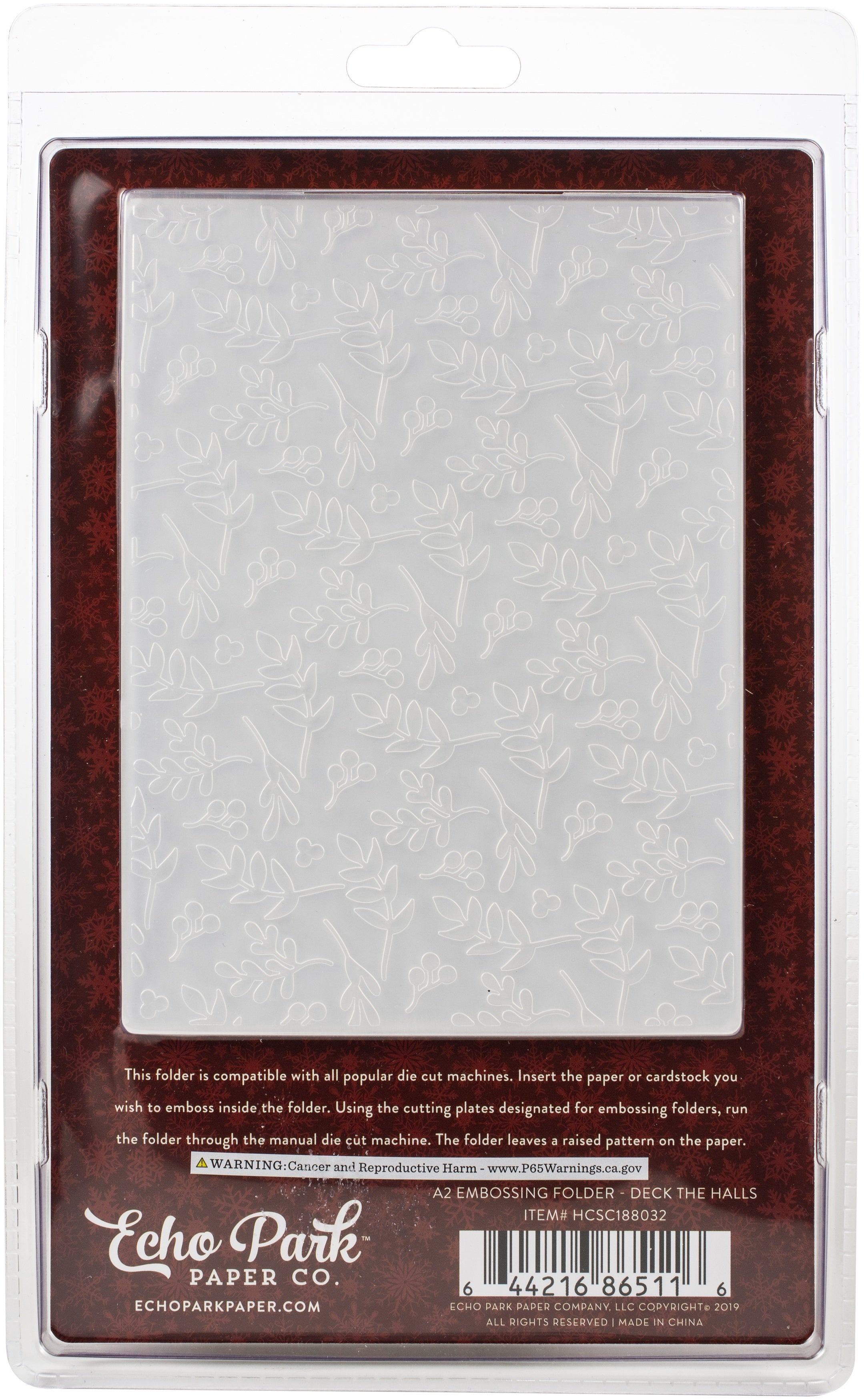 Echo Park Paper Echo Park Embossing Folder A2 - Deck The Halls