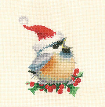 Heritage Christmas Chick, 28 count Evenweave Cross Stitch Kit - 7.5cm x 9.5cm