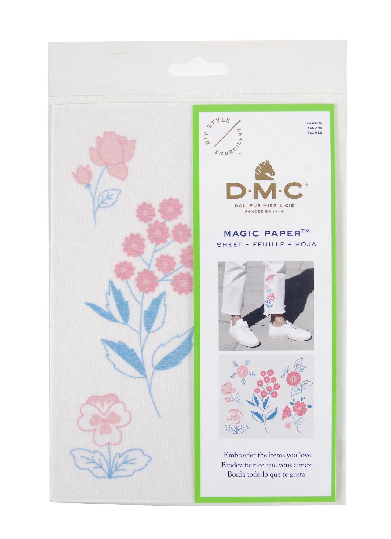 DMC Magic Paper Flower Embroidery Sheet