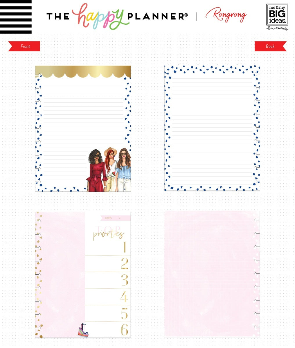 Happy Planner X Rongrong Fill Paper 24/Pkg - Lined Sheet With Foil