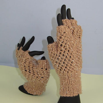 Beaded Easy Lace Short Finger Gloves