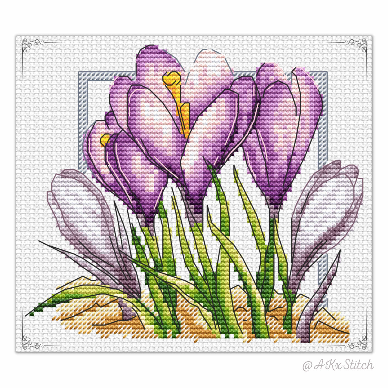 Crocuses Cross Stitch PDF Pattern