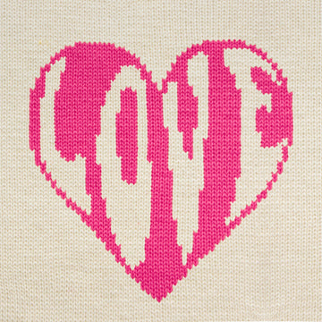 Heart with Love text Knitting Chart