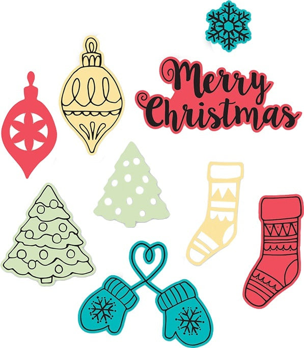 Sizzix Framelits Die & Stamp Set By Katelyn Lizardi 9/Pkg - Christmas Classics