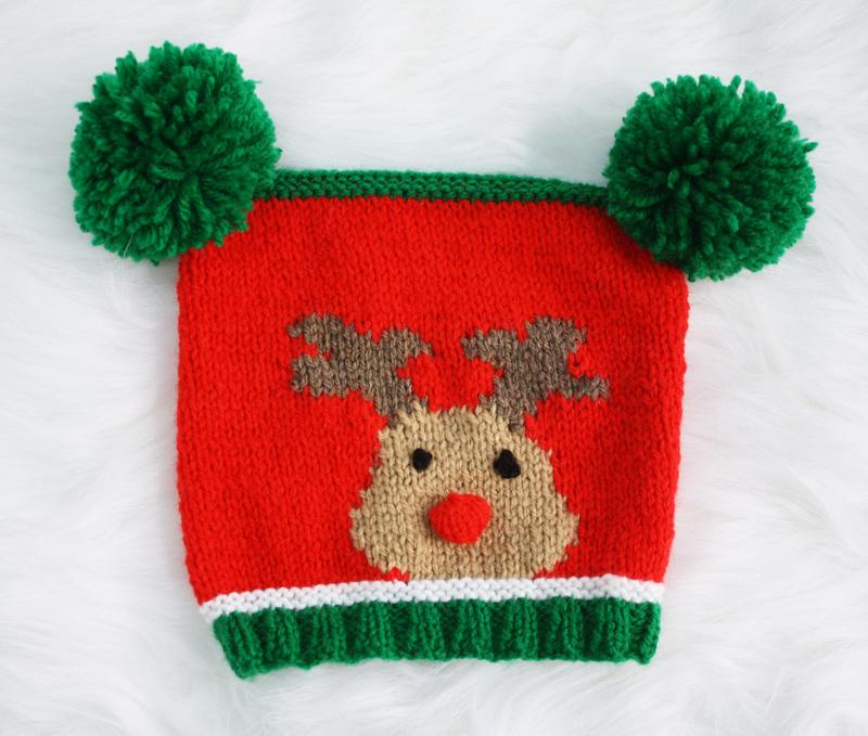 Rudolph Bobble Hat & Teabag Hat DK Knitting Pattern P2 — Elizabeth Primrose Patterns
