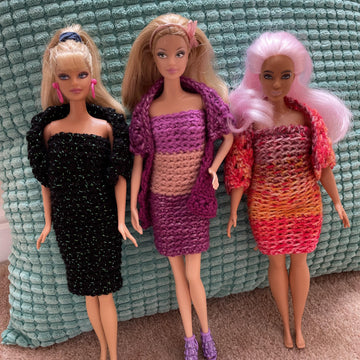 Barbie Triple-tone Dress & Long Cardi Combo