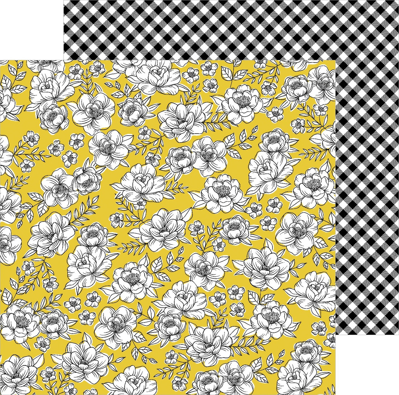 American Crafts Jen Hadfield Hey, Hello Double-Sided Cardstock 12"X12" 25/Pkg - Yellow Roses