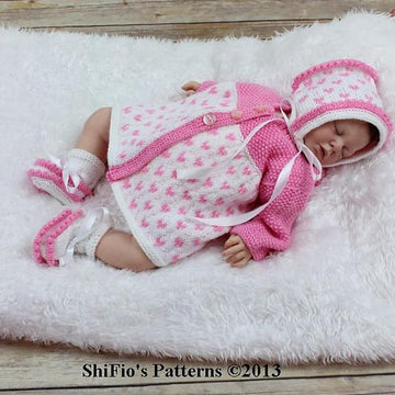 260- Hearts Matinee Jacket Knitting Pattern #260