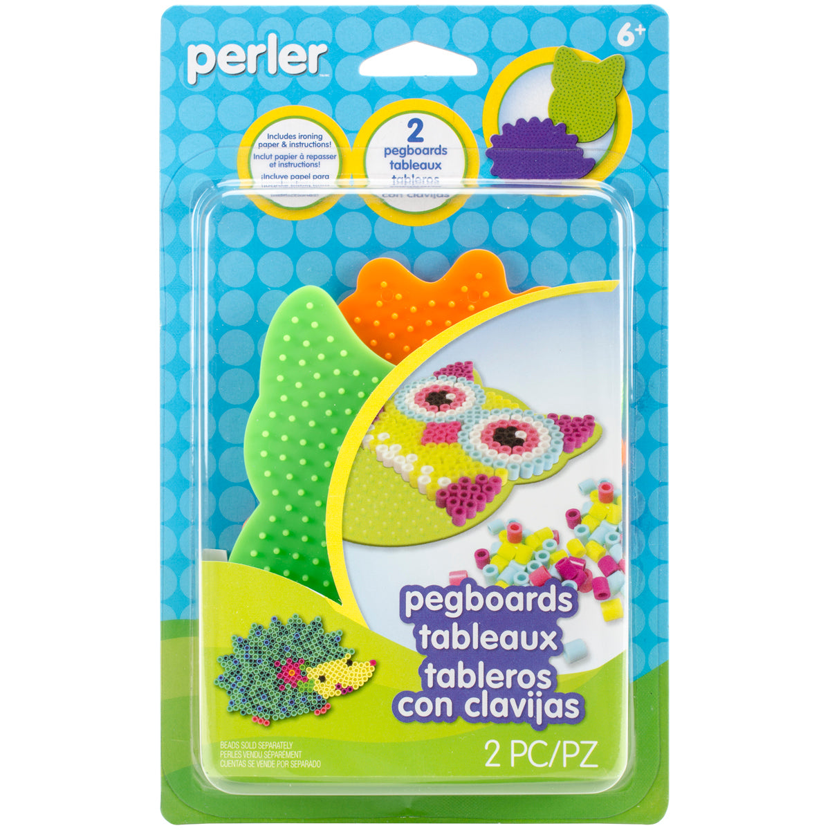 Perler Pegboards 2/Pkg - Owl/Hedgehog