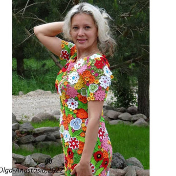 Bright lace dress