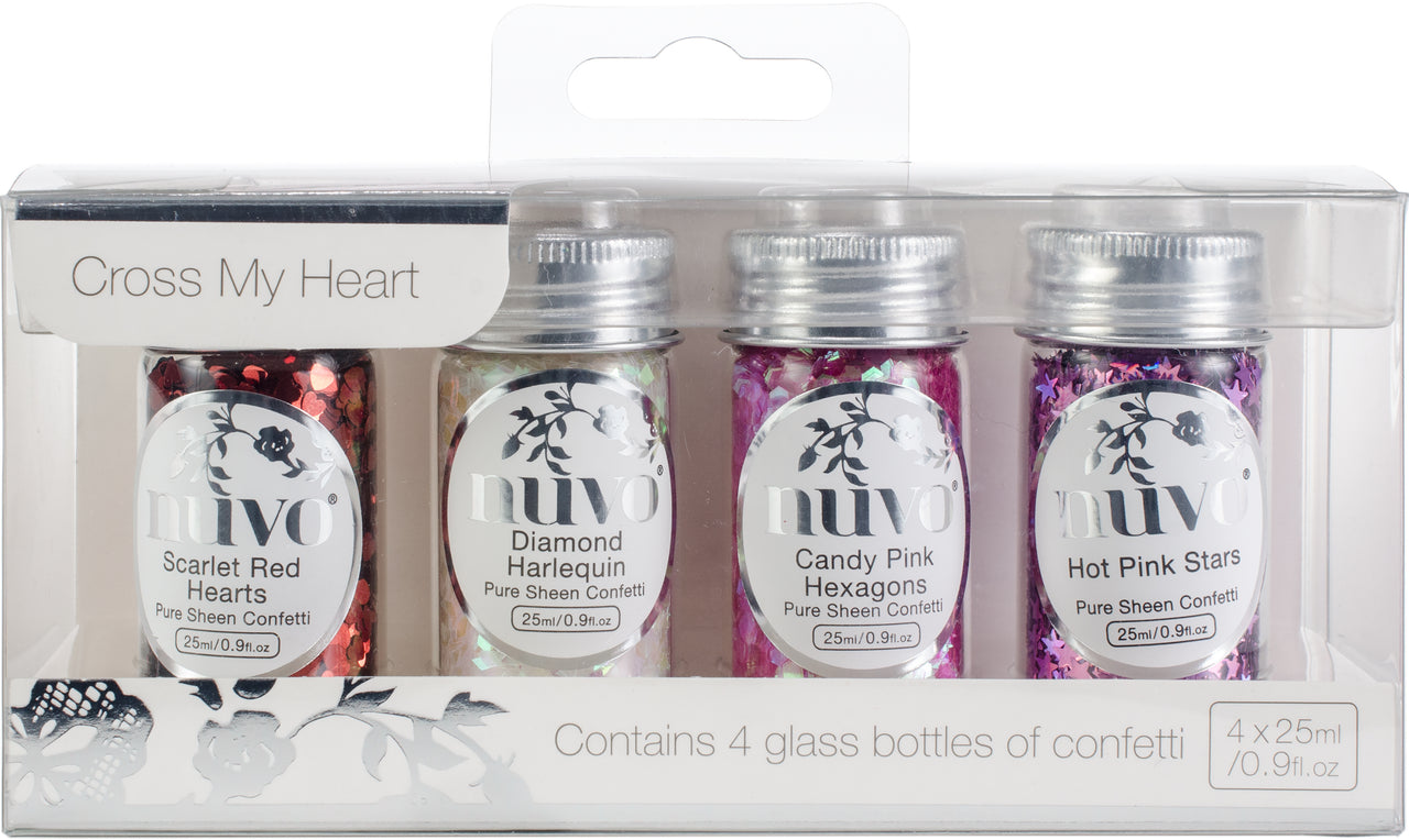 Tonic Studios Nuvo Pure Sheen Confetti 4/Pkg - Cross My Heart